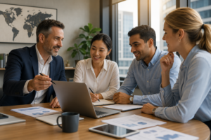 Employer discussing work visas in Australia